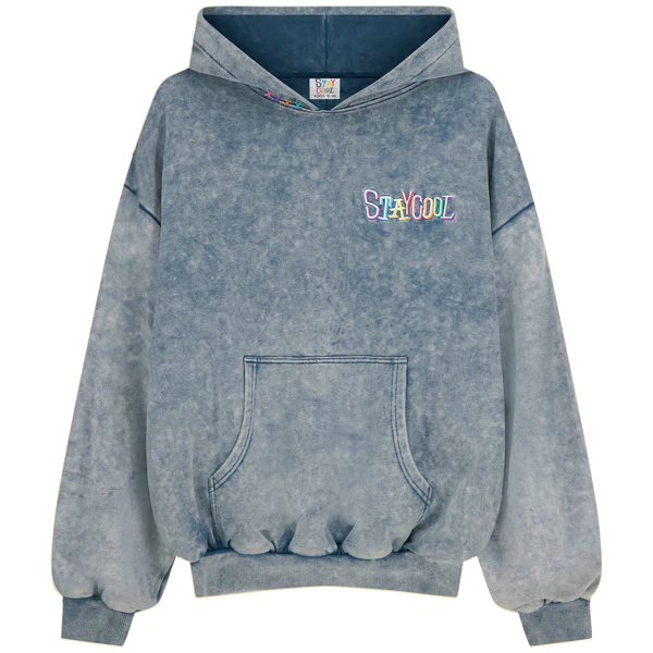 Tribal Acid Wash Hoodie (Denim)